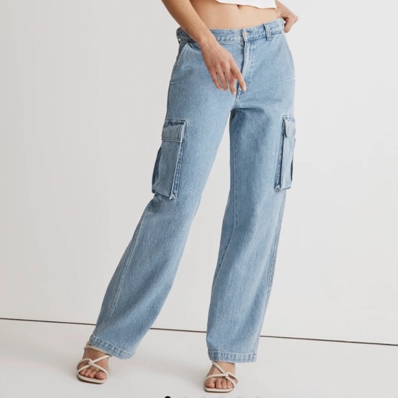 Madewell Low Slung Cargo Jeans in Coleman Wash - Picture 1 of 16